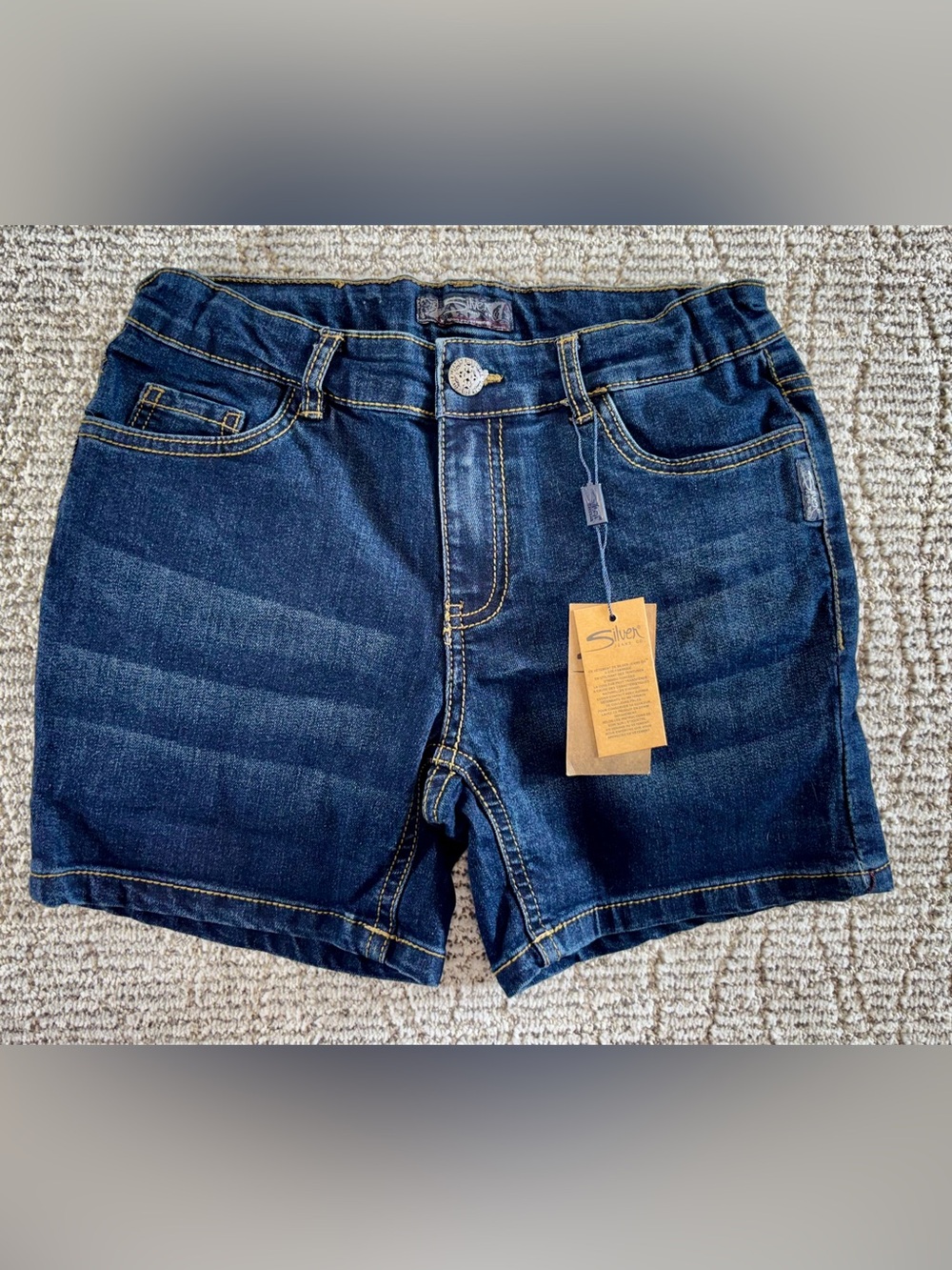 NWT Silver Jeans Girl’s Size 14 Blue Denim Lacy Shorts‎